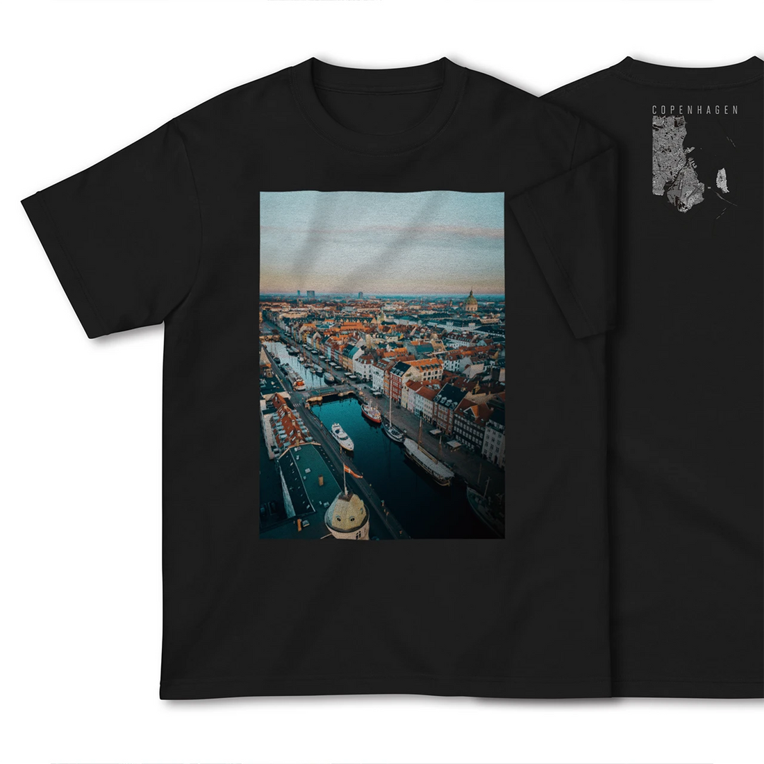 【コペンハーゲン(デンマーク)】Map World ハイクオリティTシャツ