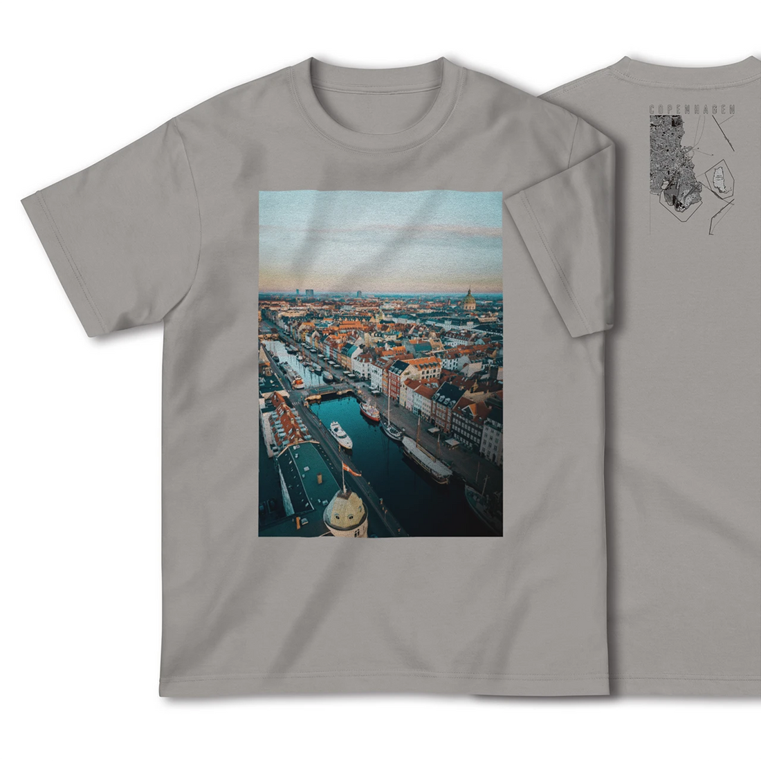 【コペンハーゲン(デンマーク)】Map World ハイクオリティTシャツ