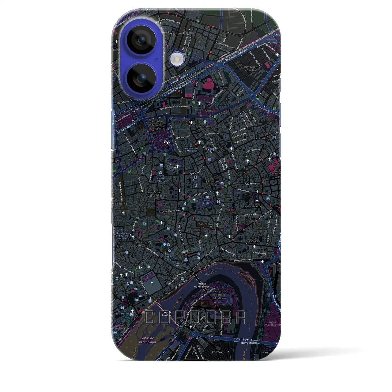 【コルドバ(スペイン)】地図柄iPhoneケース(バックカバータイプ)