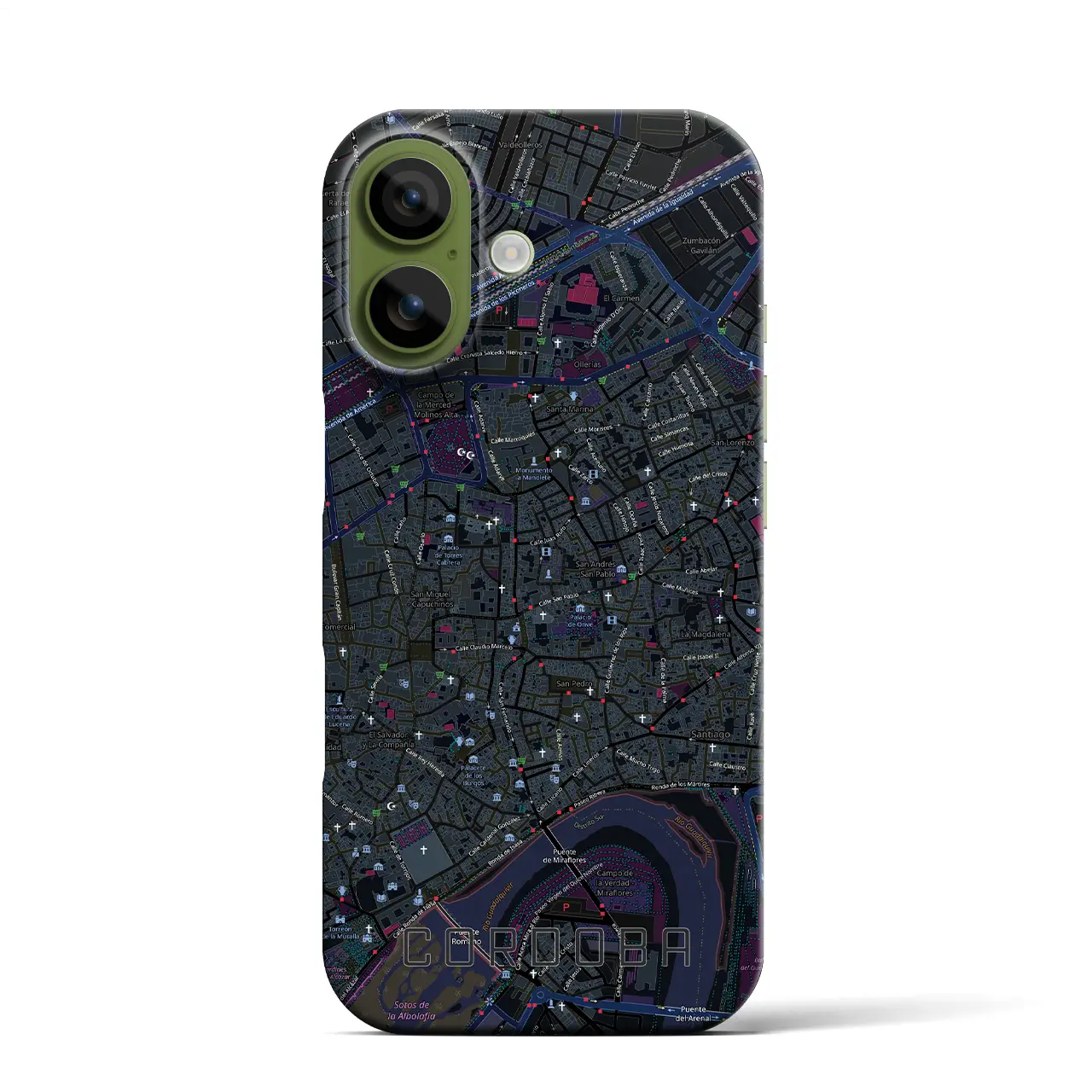 【コルドバ(スペイン)】地図柄iPhoneケース(バックカバータイプ)