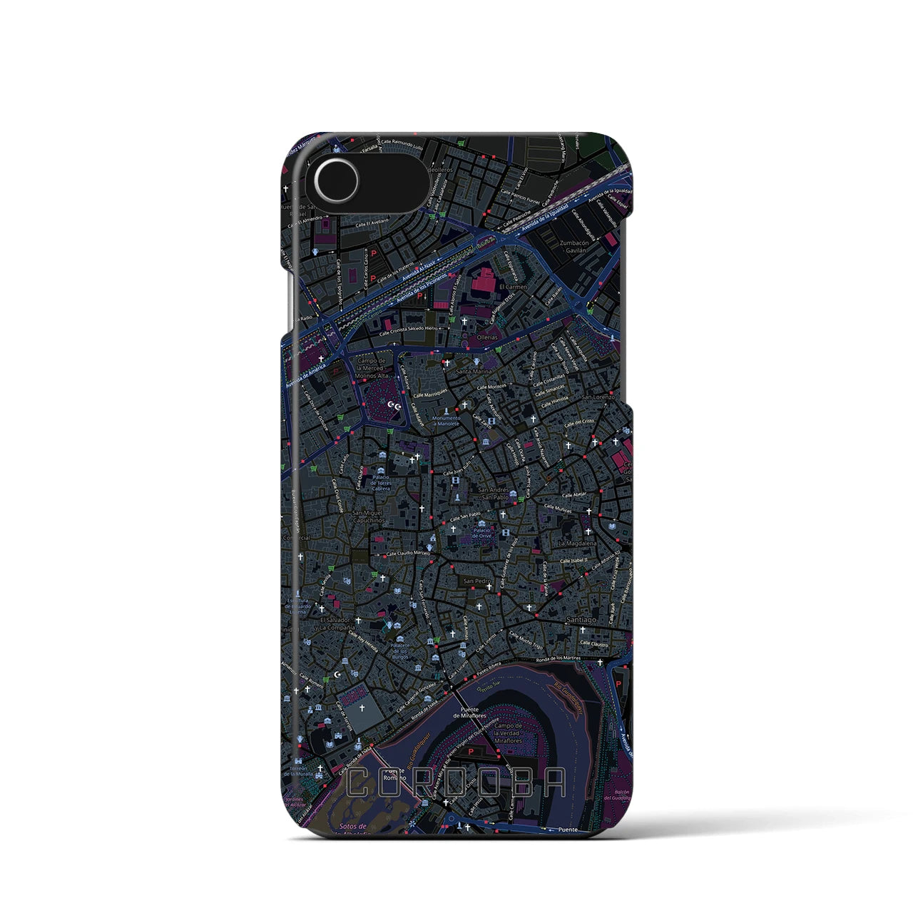 【コルドバ(スペイン)】地図柄iPhoneケース(バックカバータイプ)