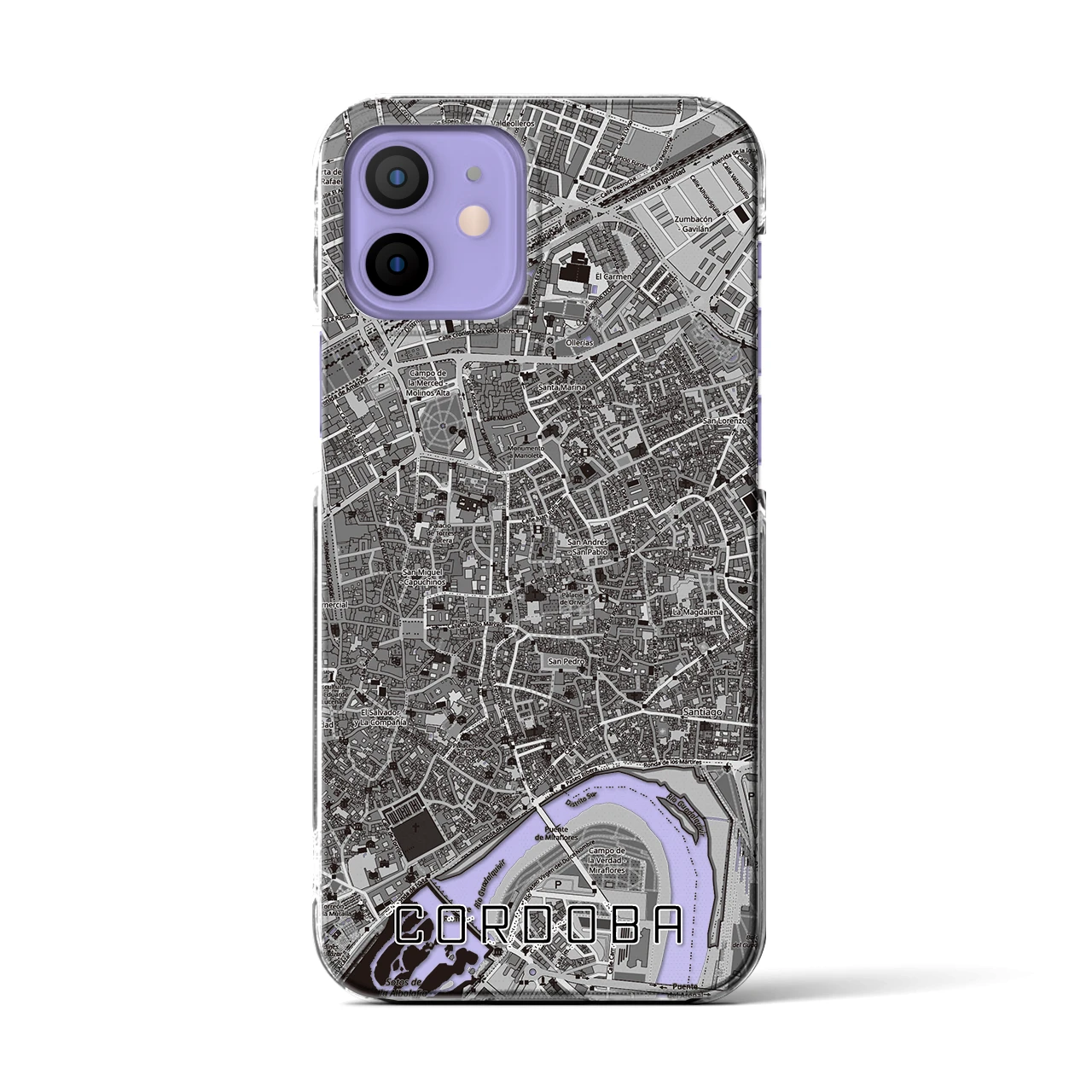 【コルドバ(スペイン)】地図柄iPhoneケース(クリアタイプ)