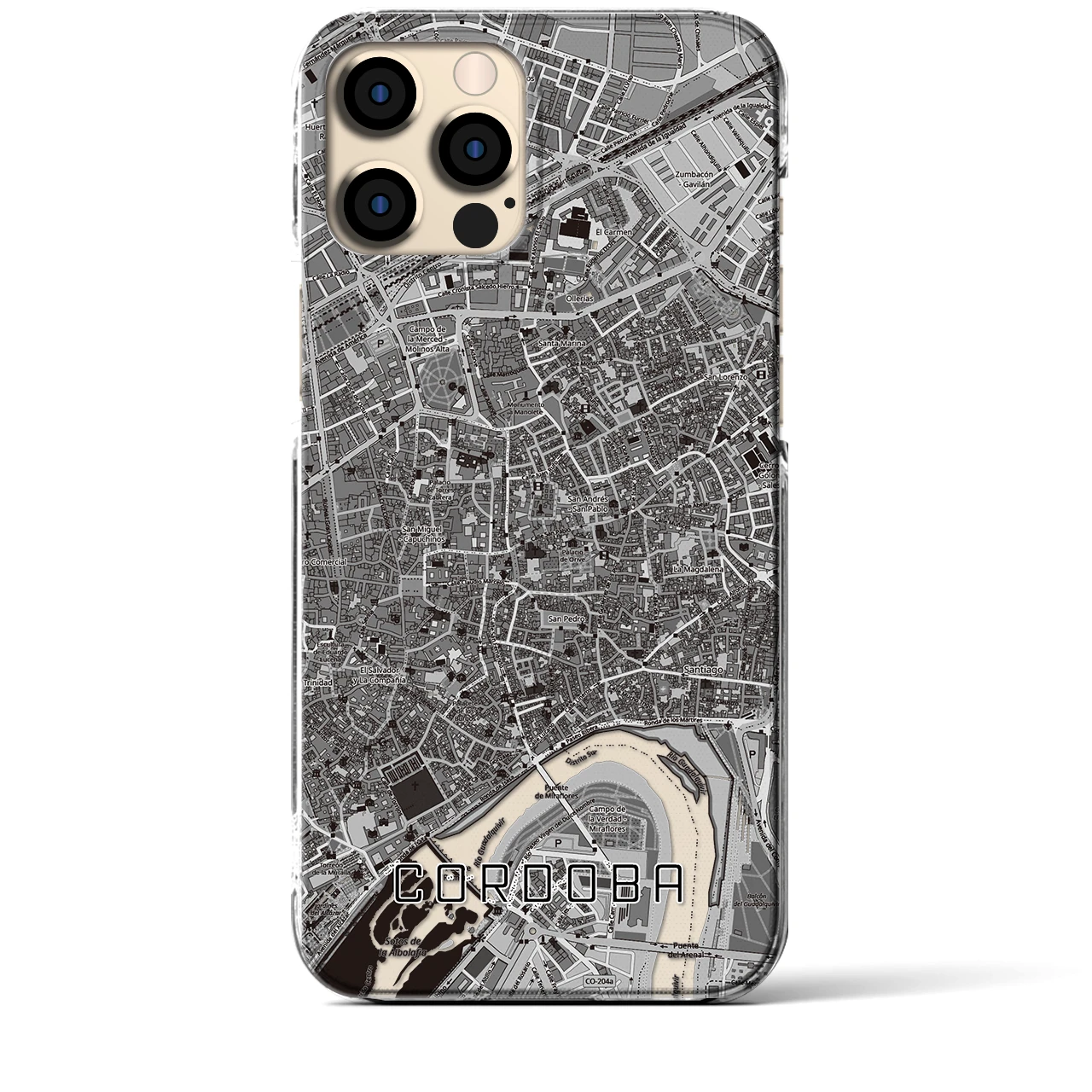 【コルドバ(スペイン)】地図柄iPhoneケース(クリアタイプ)