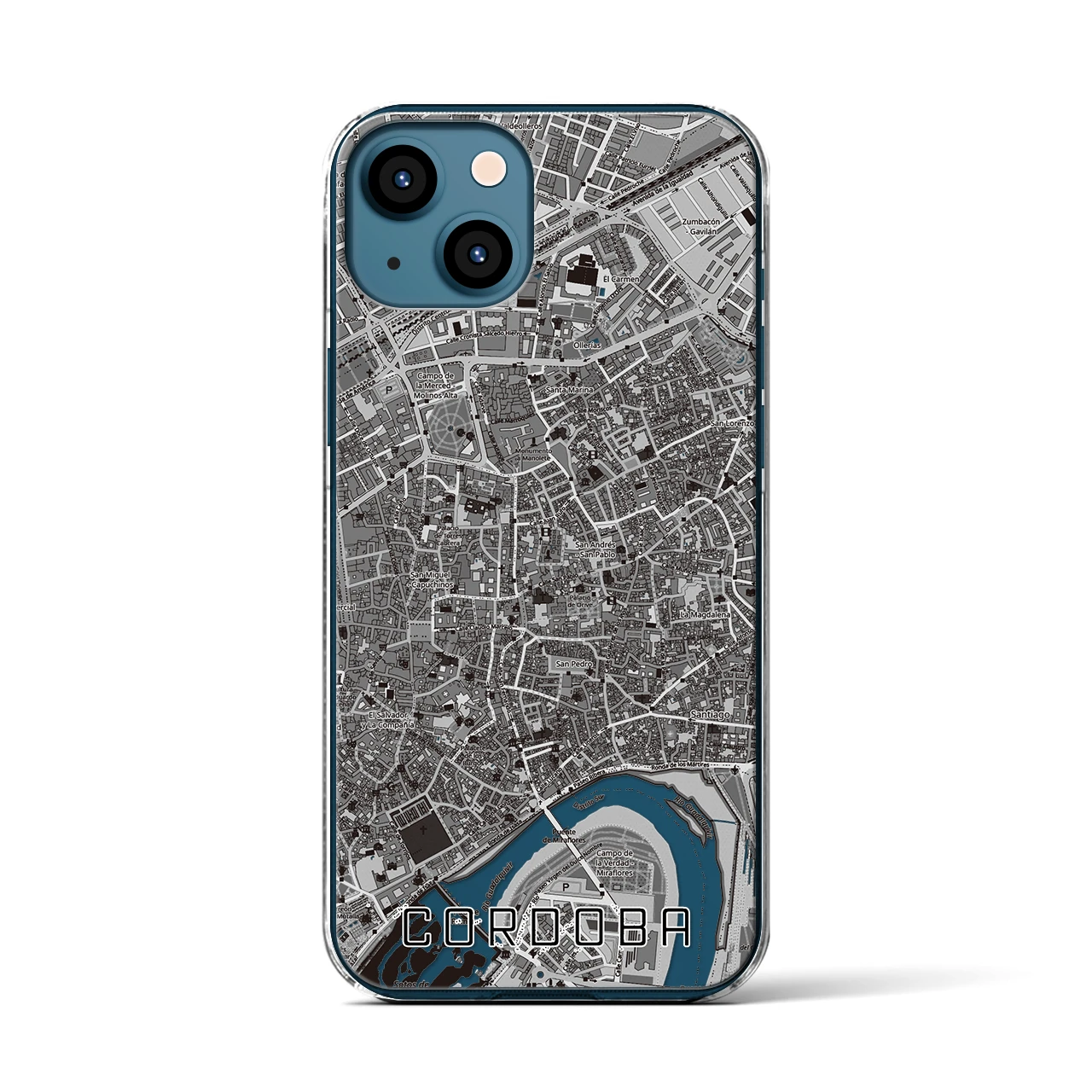 【コルドバ(スペイン)】地図柄iPhoneケース(クリアタイプ)