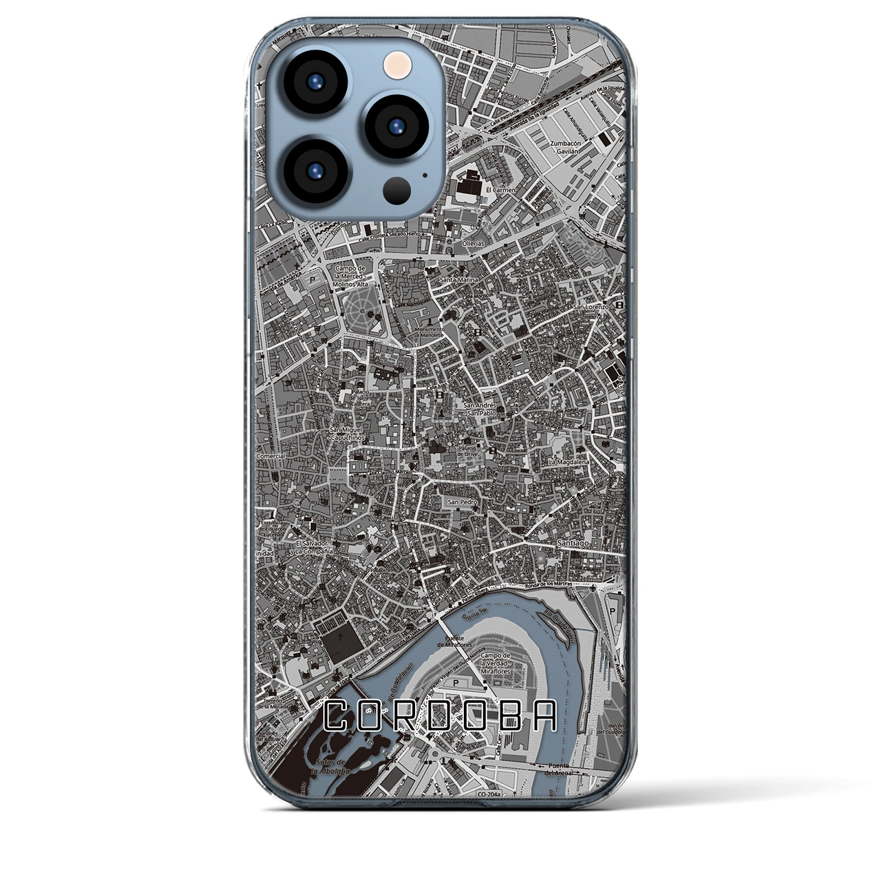 【コルドバ(スペイン)】地図柄iPhoneケース(クリアタイプ)