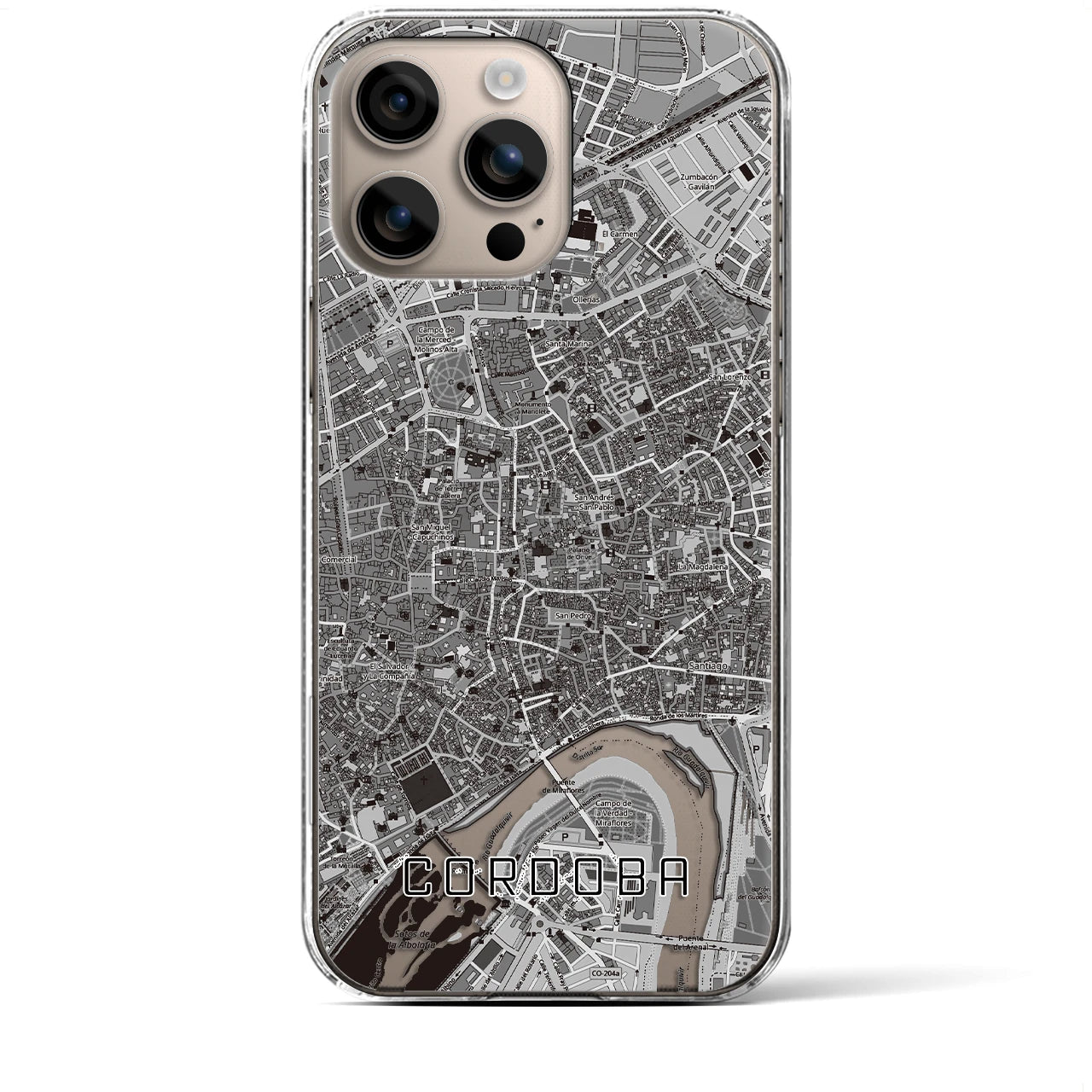 【コルドバ(スペイン)】地図柄iPhoneケース(クリアタイプ)
