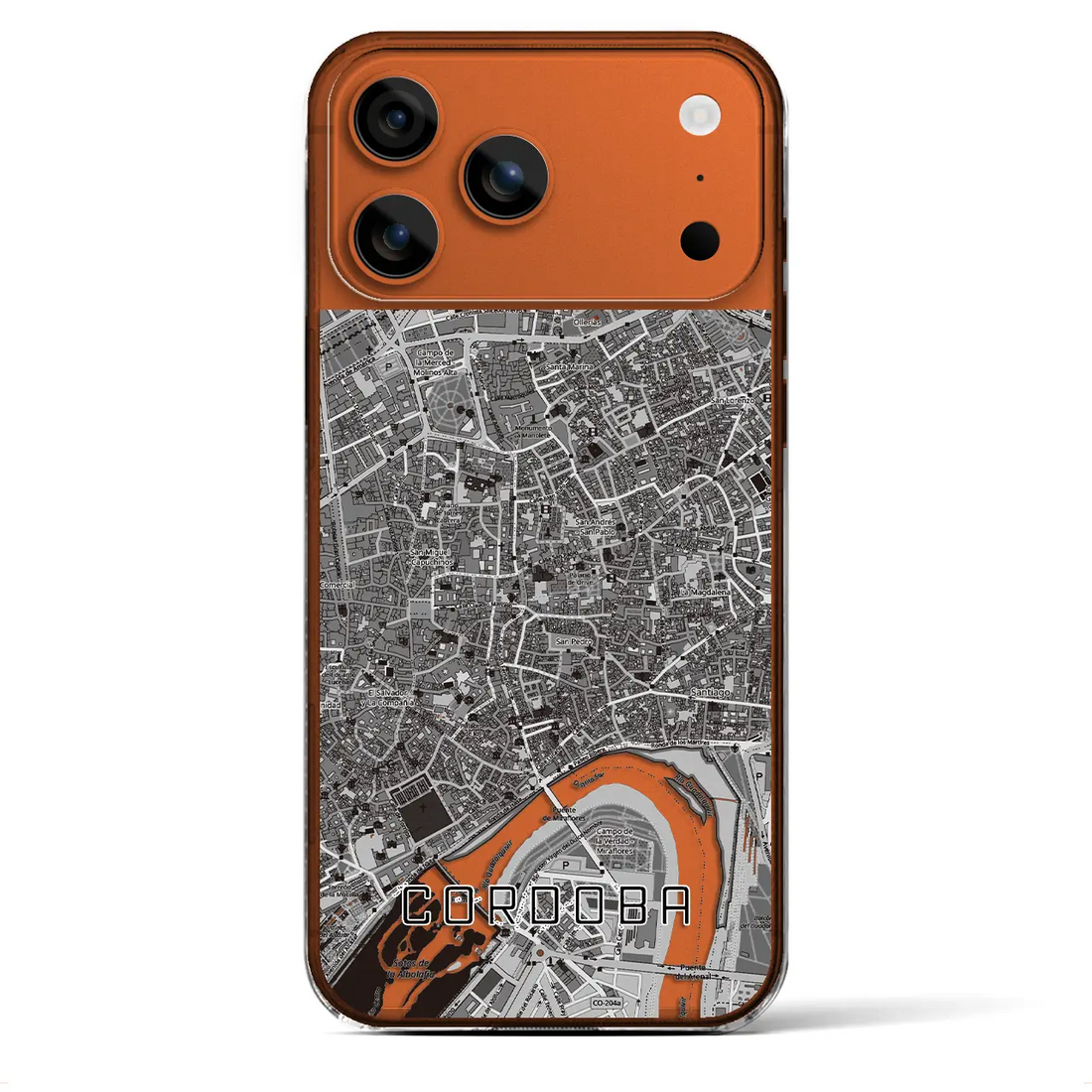 【コルドバ(スペイン)】地図柄iPhoneケース(クリアタイプ)
