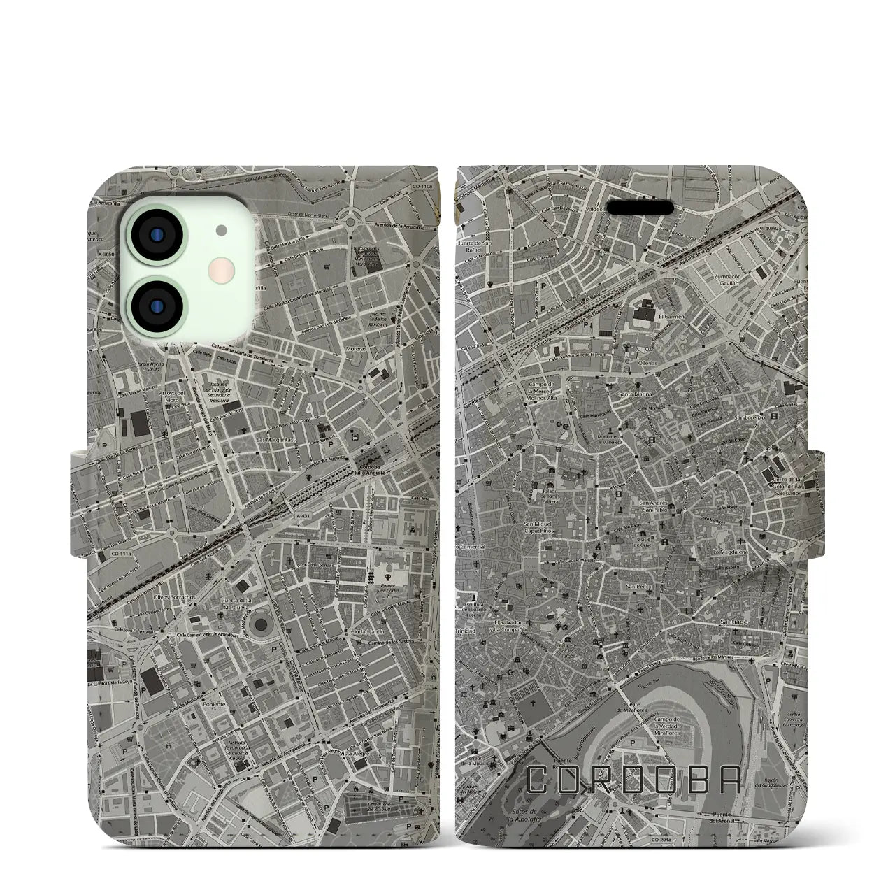 【コルドバ(スペイン)】地図柄iPhoneケース(手帳タイプ)