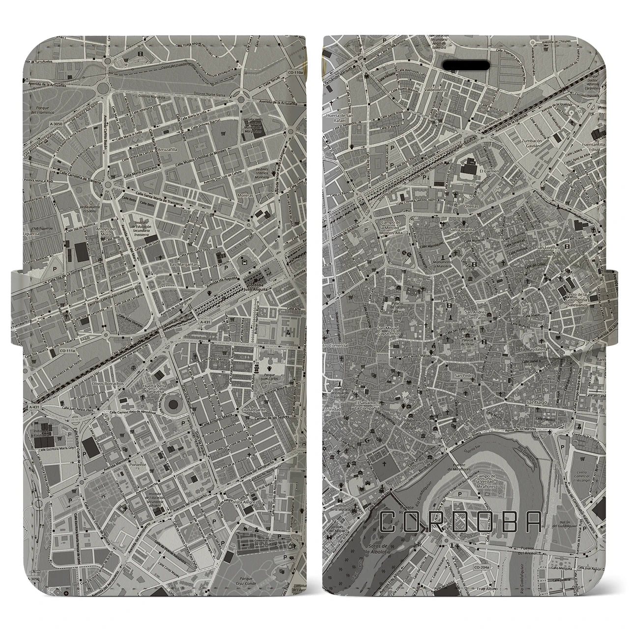【コルドバ(スペイン)】地図柄iPhoneケース(手帳タイプ)