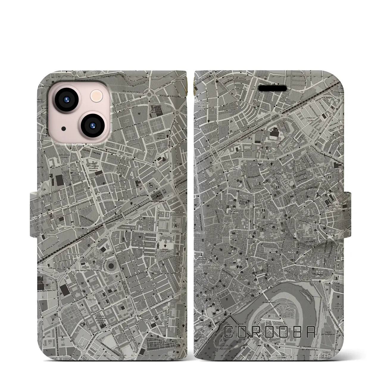 【コルドバ(スペイン)】地図柄iPhoneケース(手帳タイプ)