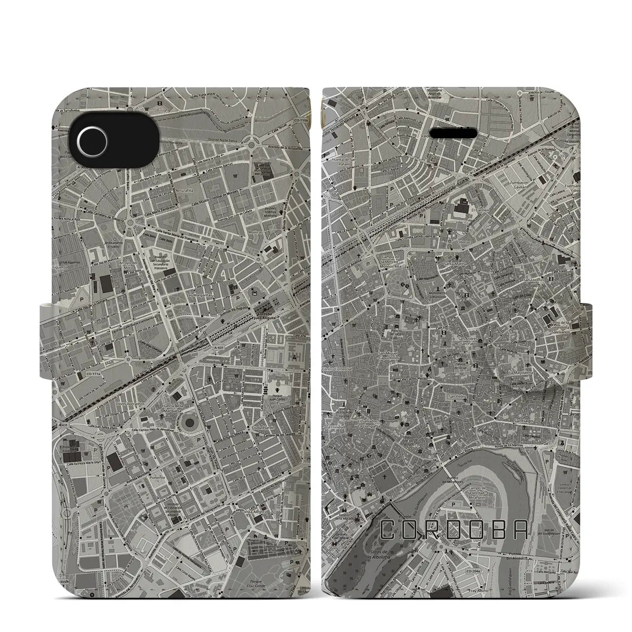 【コルドバ(スペイン)】地図柄iPhoneケース(手帳タイプ)