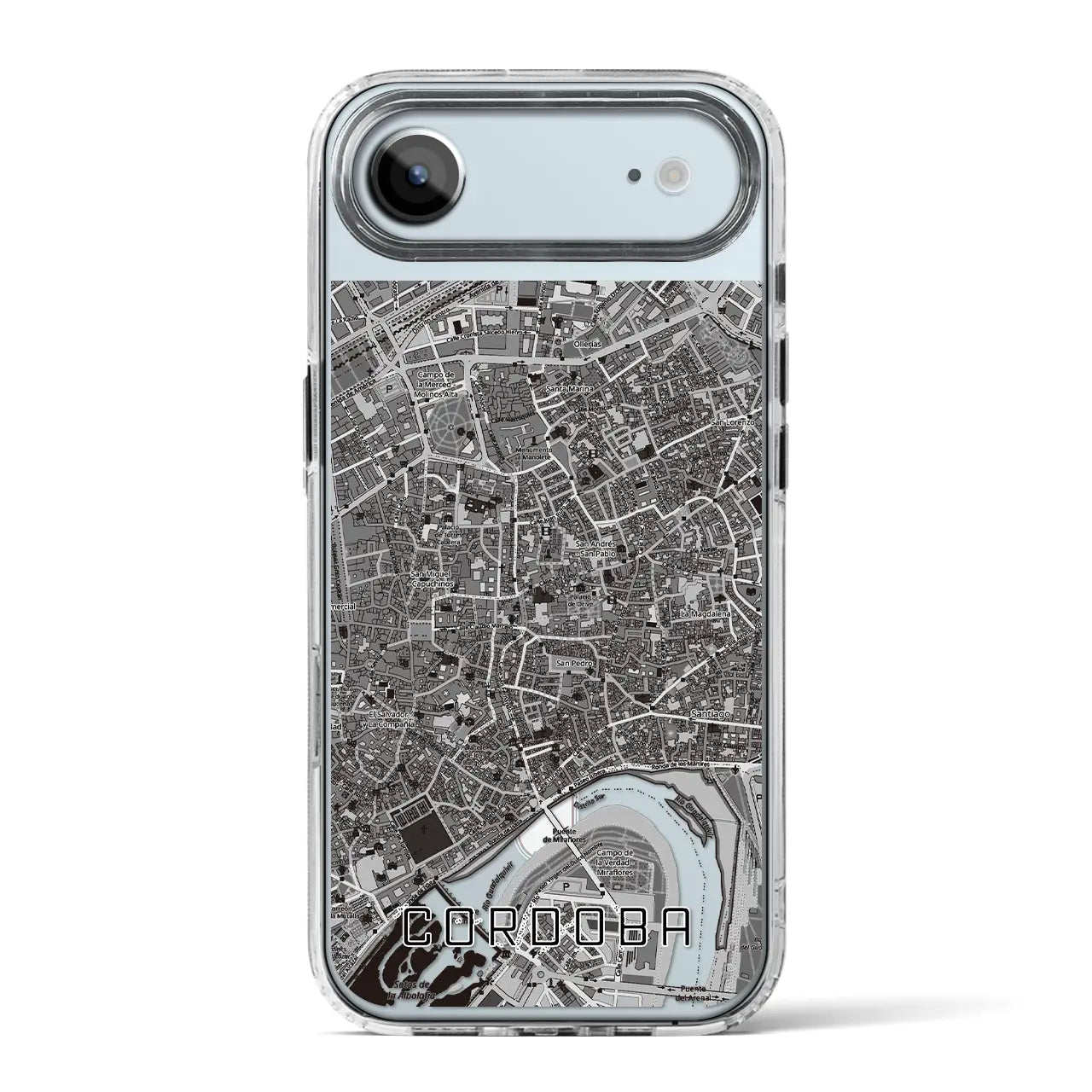 【コルドバ(スペイン)】地図柄iPhoneケース(MagSafeタイプ)モノトーン・iPhone 17 Pro Max 用