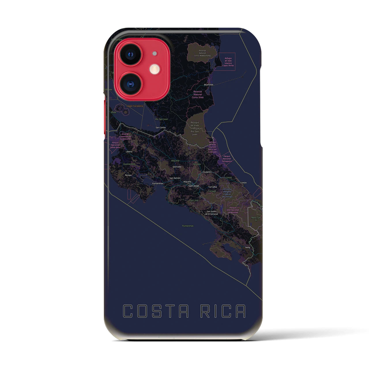 【コスタリカ】地図柄iPhoneケース(バックカバータイプ)
