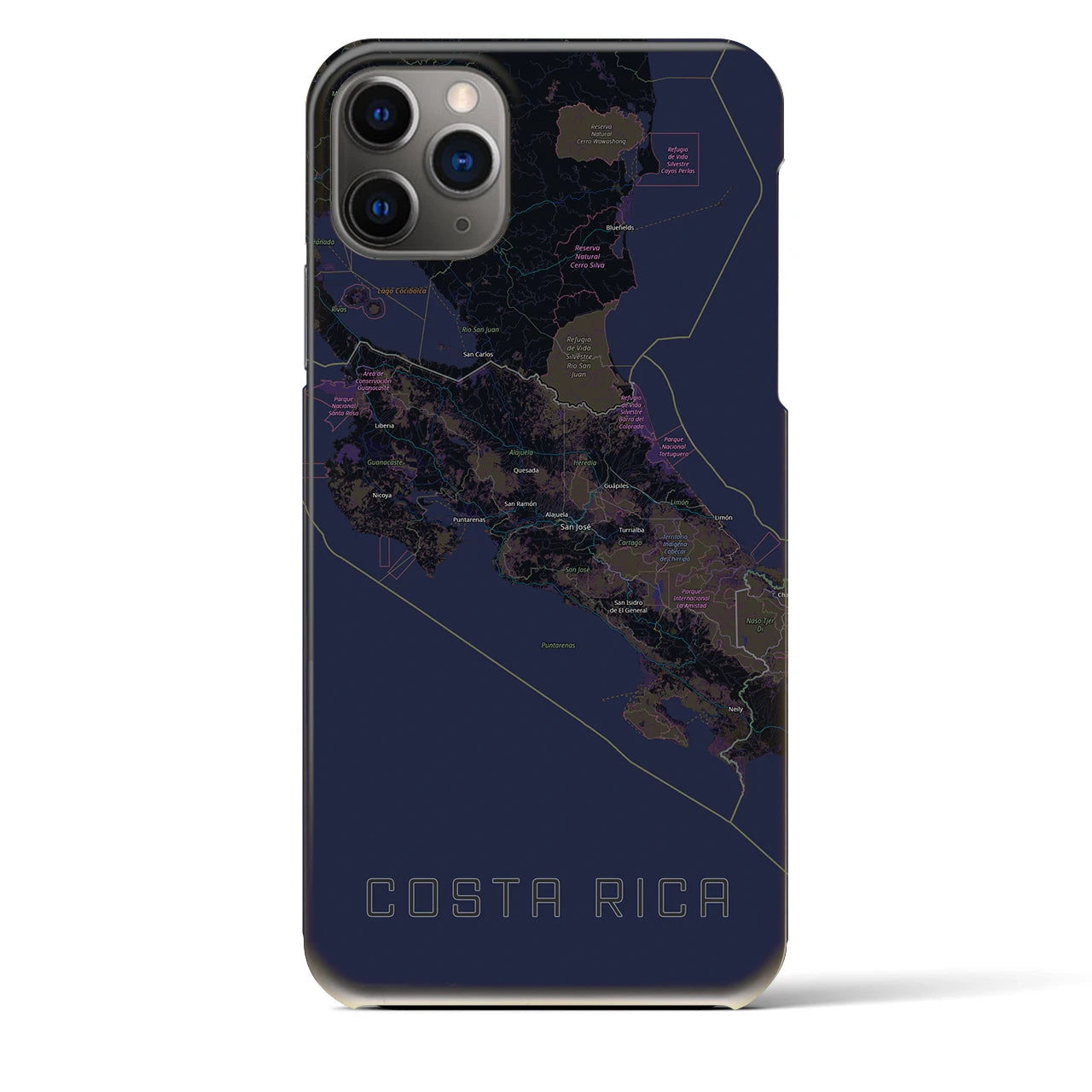 【コスタリカ】地図柄iPhoneケース(バックカバータイプ)