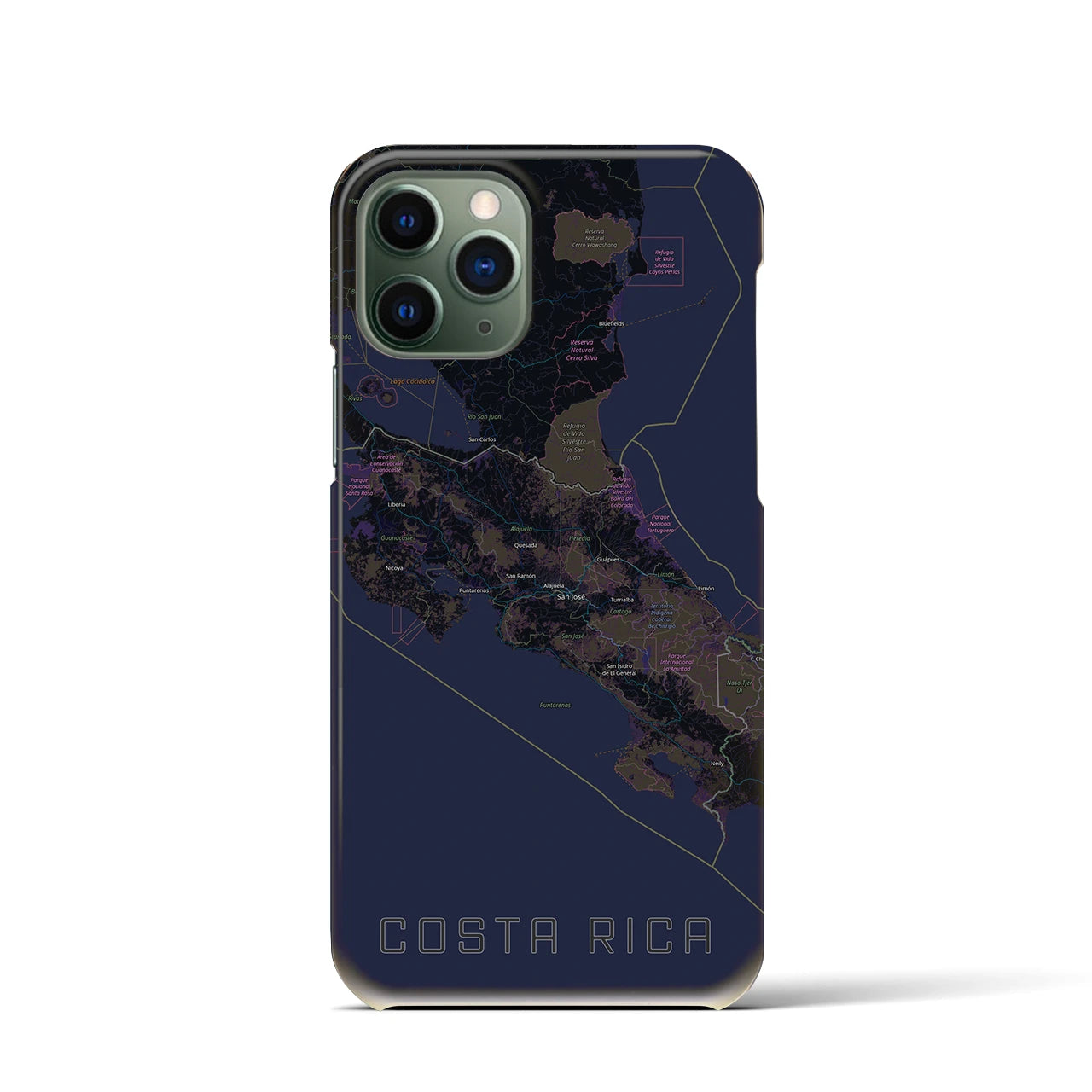 【コスタリカ】地図柄iPhoneケース(バックカバータイプ)
