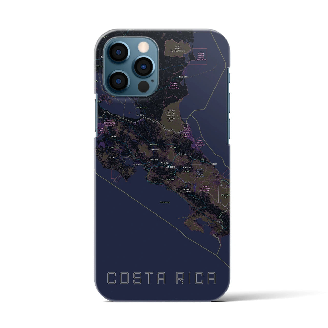 【コスタリカ】地図柄iPhoneケース(バックカバータイプ)