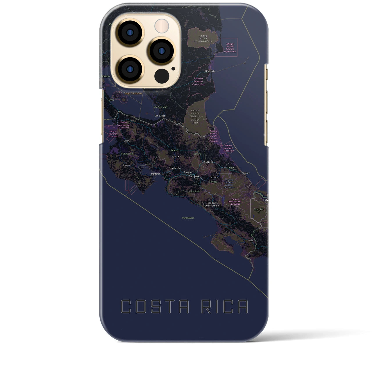 【コスタリカ】地図柄iPhoneケース(バックカバータイプ)