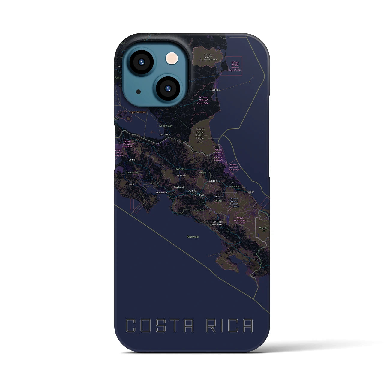 【コスタリカ】地図柄iPhoneケース(バックカバータイプ)