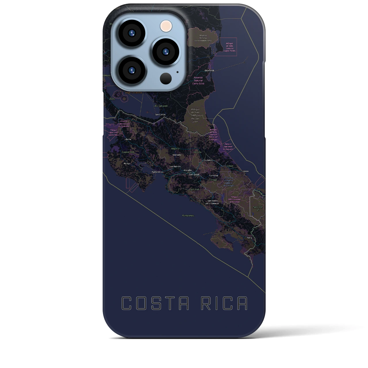 【コスタリカ】地図柄iPhoneケース(バックカバータイプ)