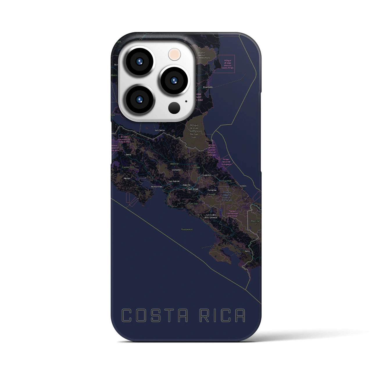 【コスタリカ】地図柄iPhoneケース(バックカバータイプ)