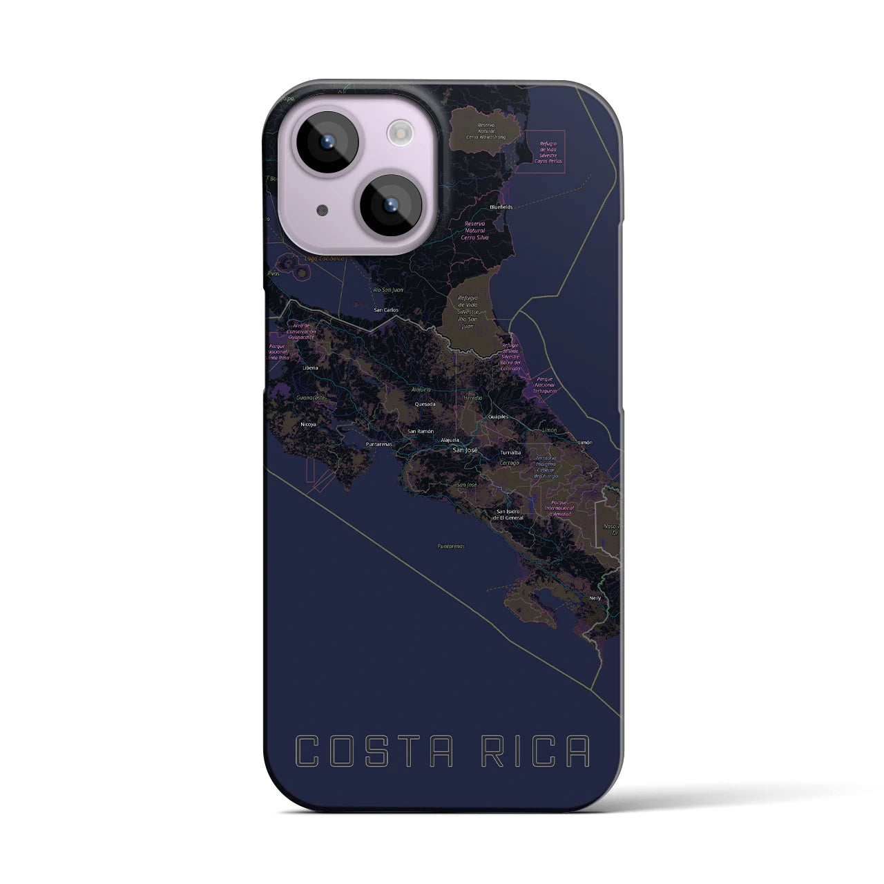 【コスタリカ】地図柄iPhoneケース(バックカバータイプ)