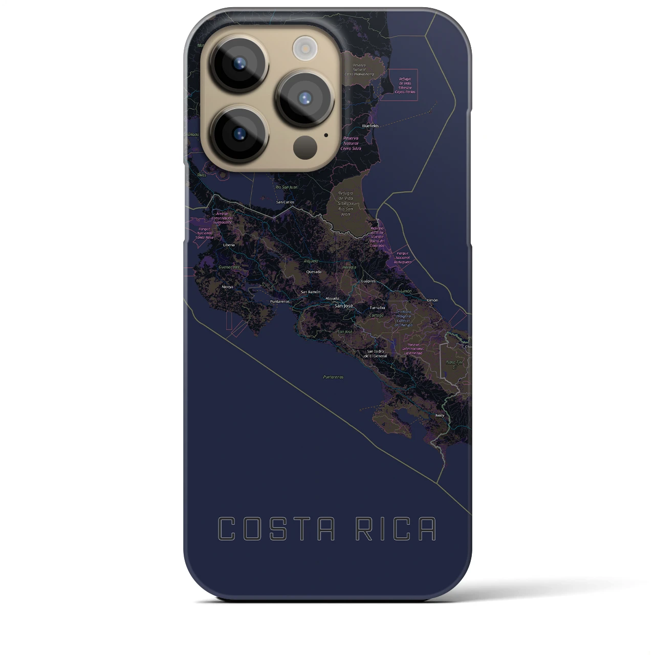 【コスタリカ】地図柄iPhoneケース(バックカバータイプ)