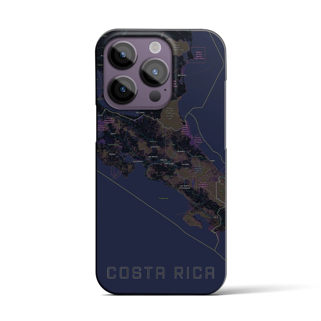 【コスタリカ】地図柄iPhoneケース(バックカバータイプ)
