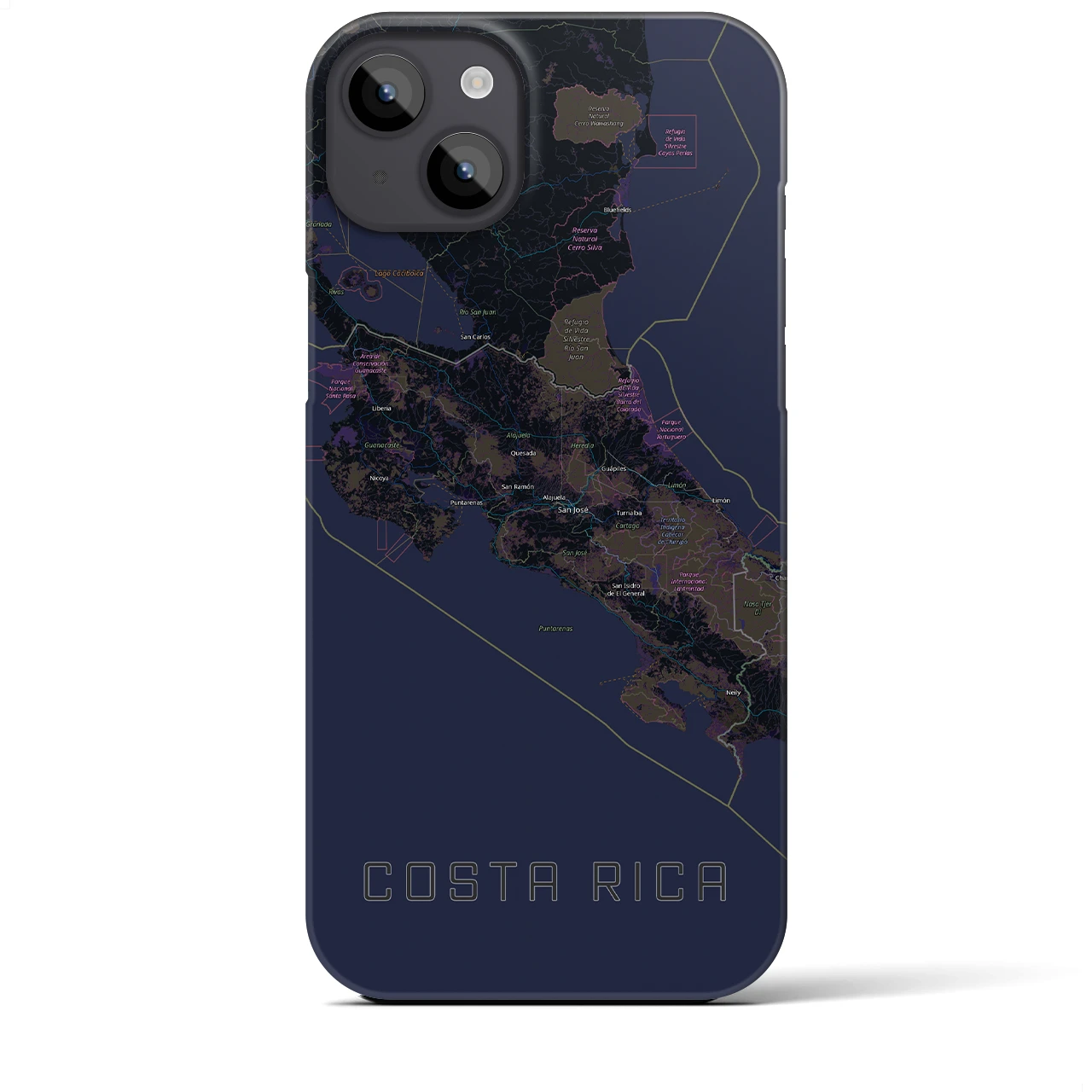 【コスタリカ】地図柄iPhoneケース(バックカバータイプ)