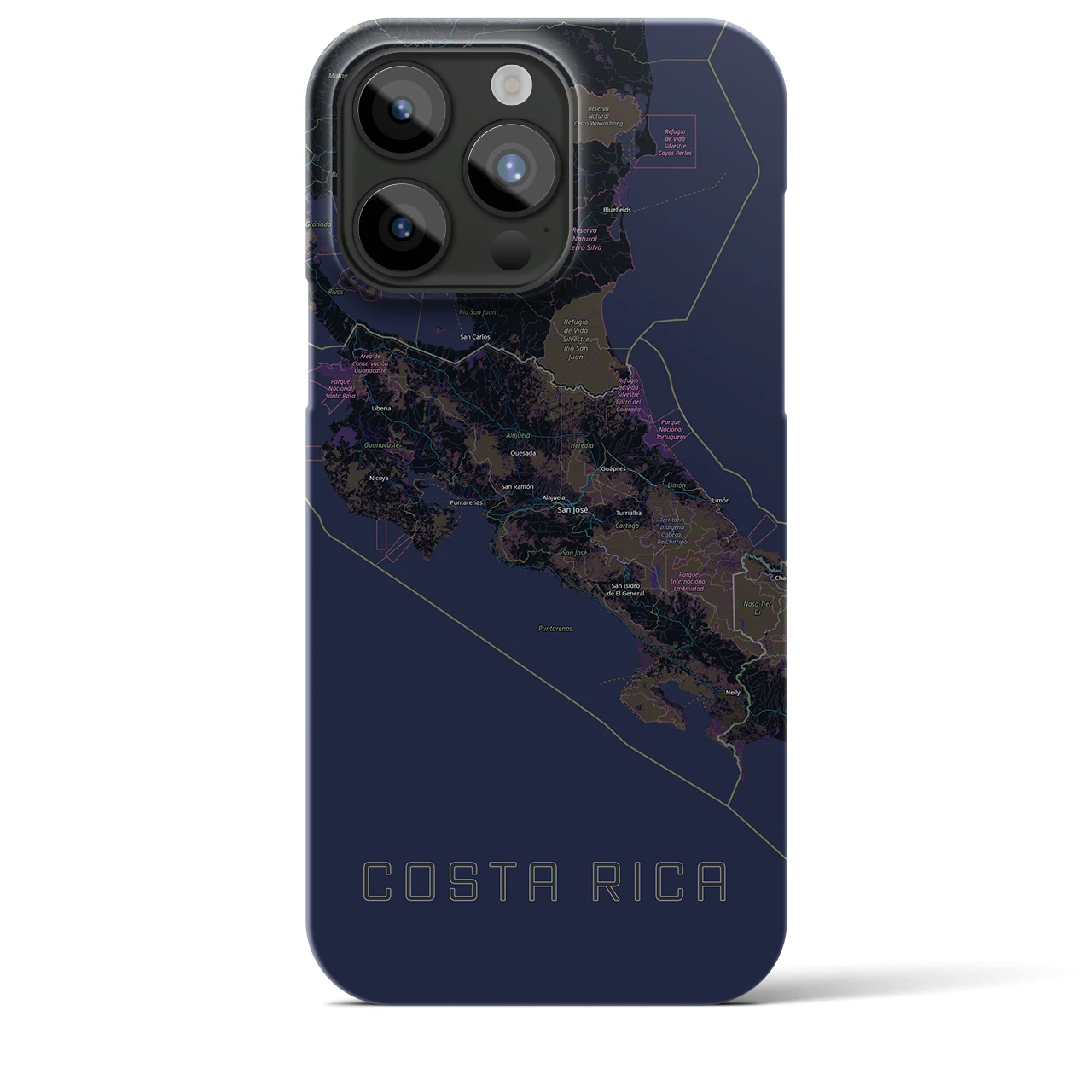 【コスタリカ】地図柄iPhoneケース(バックカバータイプ)