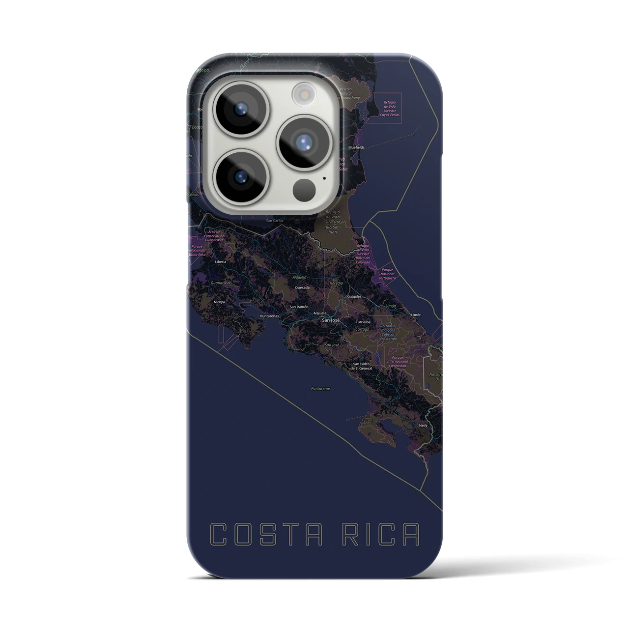 【コスタリカ】地図柄iPhoneケース(バックカバータイプ)