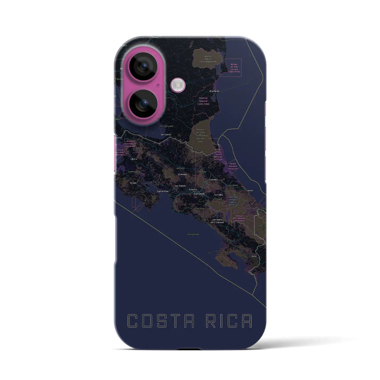 【コスタリカ】地図柄iPhoneケース(バックカバータイプ)