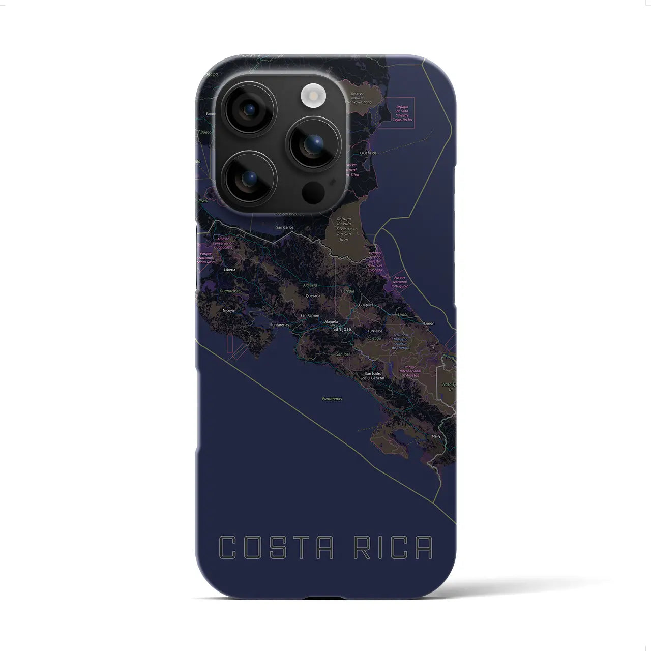 【コスタリカ】地図柄iPhoneケース(バックカバータイプ)