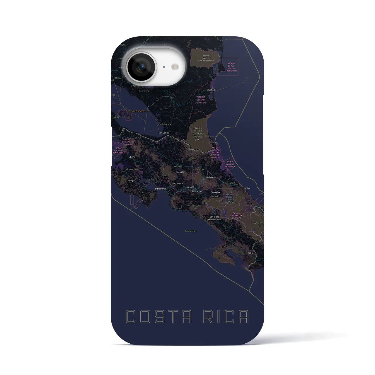 【コスタリカ】地図柄iPhoneケース(バックカバータイプ)