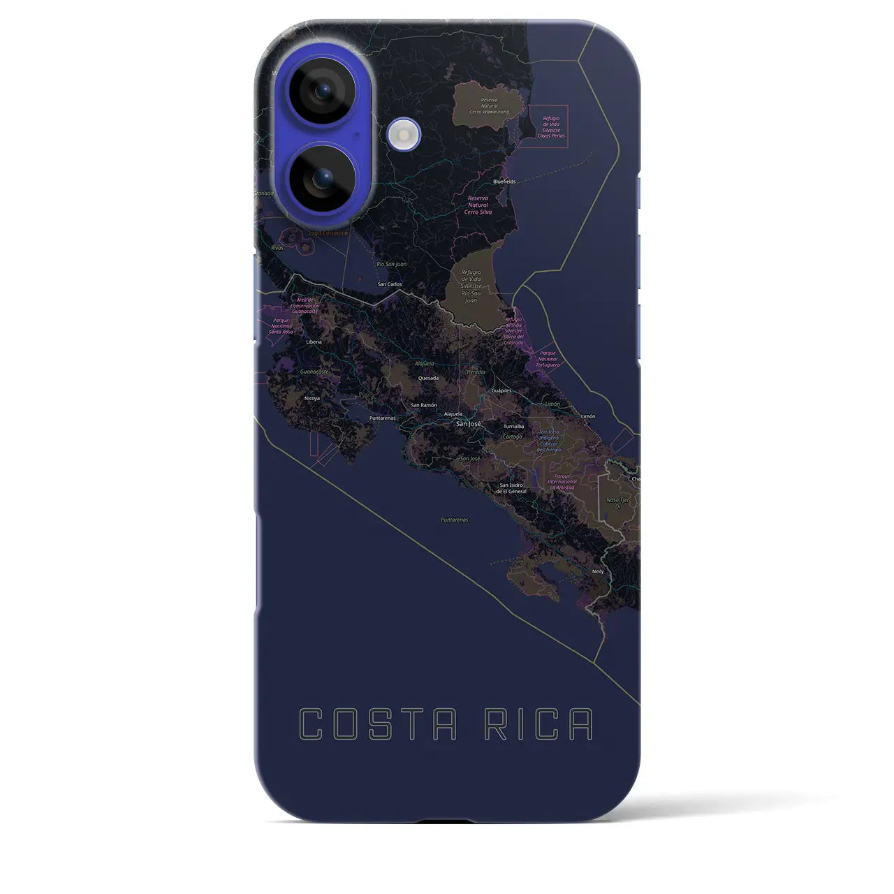 【コスタリカ】地図柄iPhoneケース(バックカバータイプ)