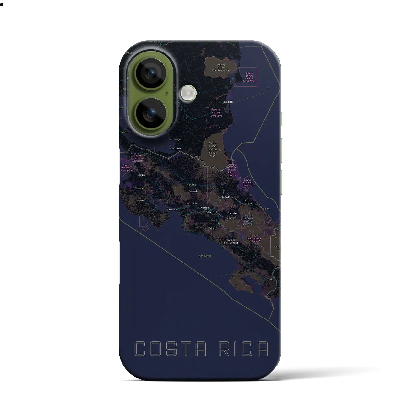 【コスタリカ】地図柄iPhoneケース(バックカバータイプ)