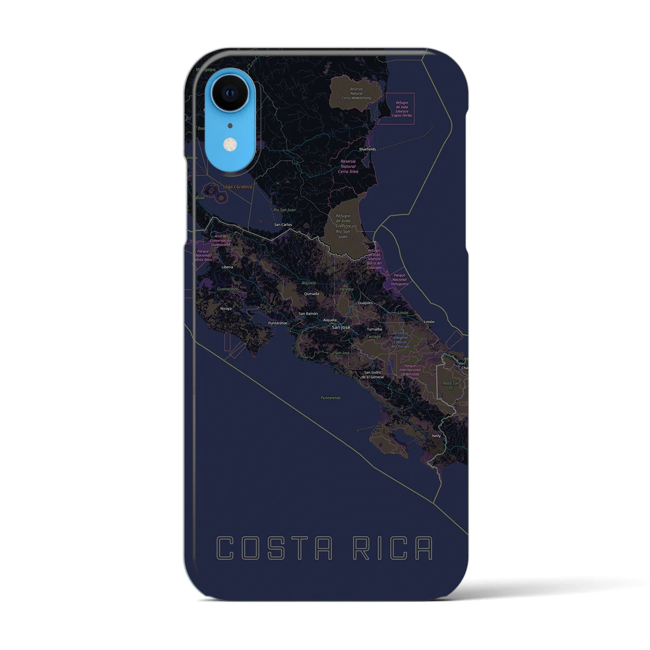 【コスタリカ】地図柄iPhoneケース(バックカバータイプ)