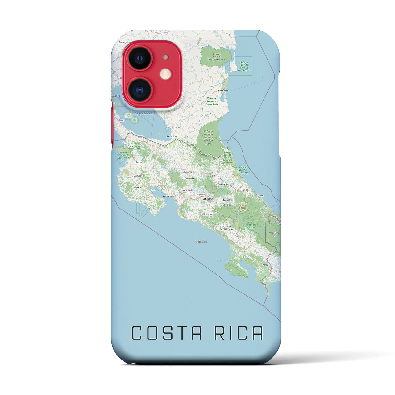 【コスタリカ】地図柄iPhoneケース(バックカバータイプ)