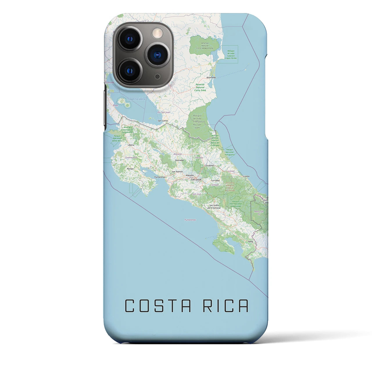 【コスタリカ】地図柄iPhoneケース(バックカバータイプ)