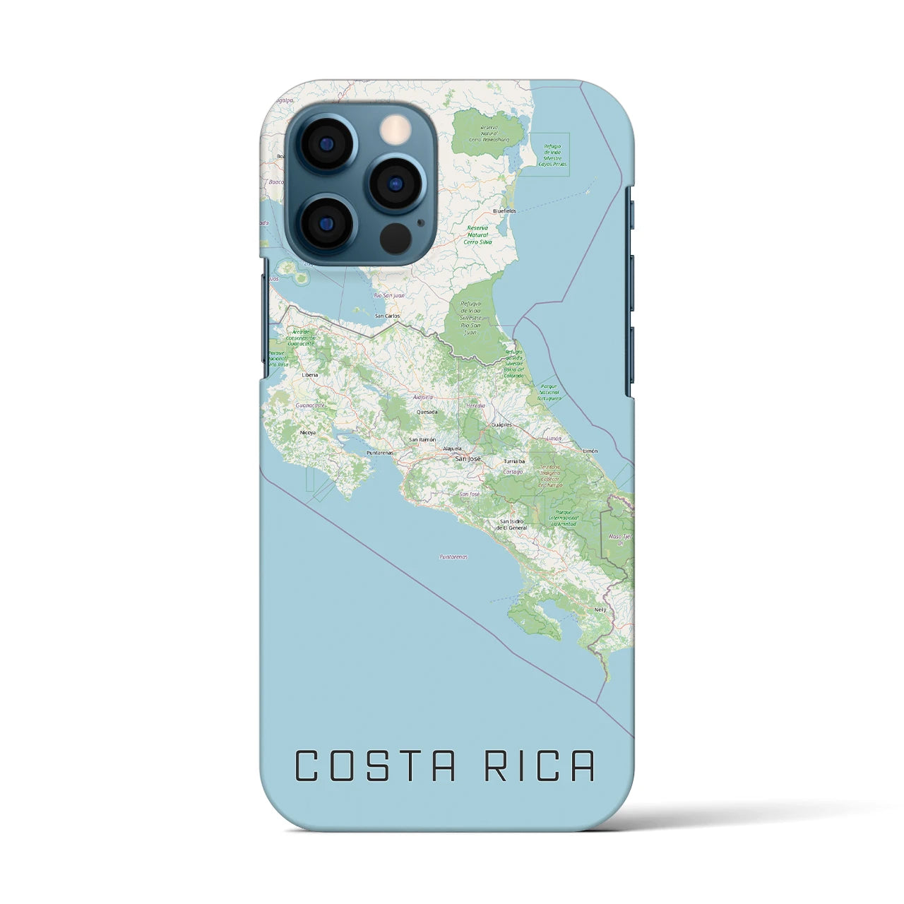 【コスタリカ】地図柄iPhoneケース(バックカバータイプ)