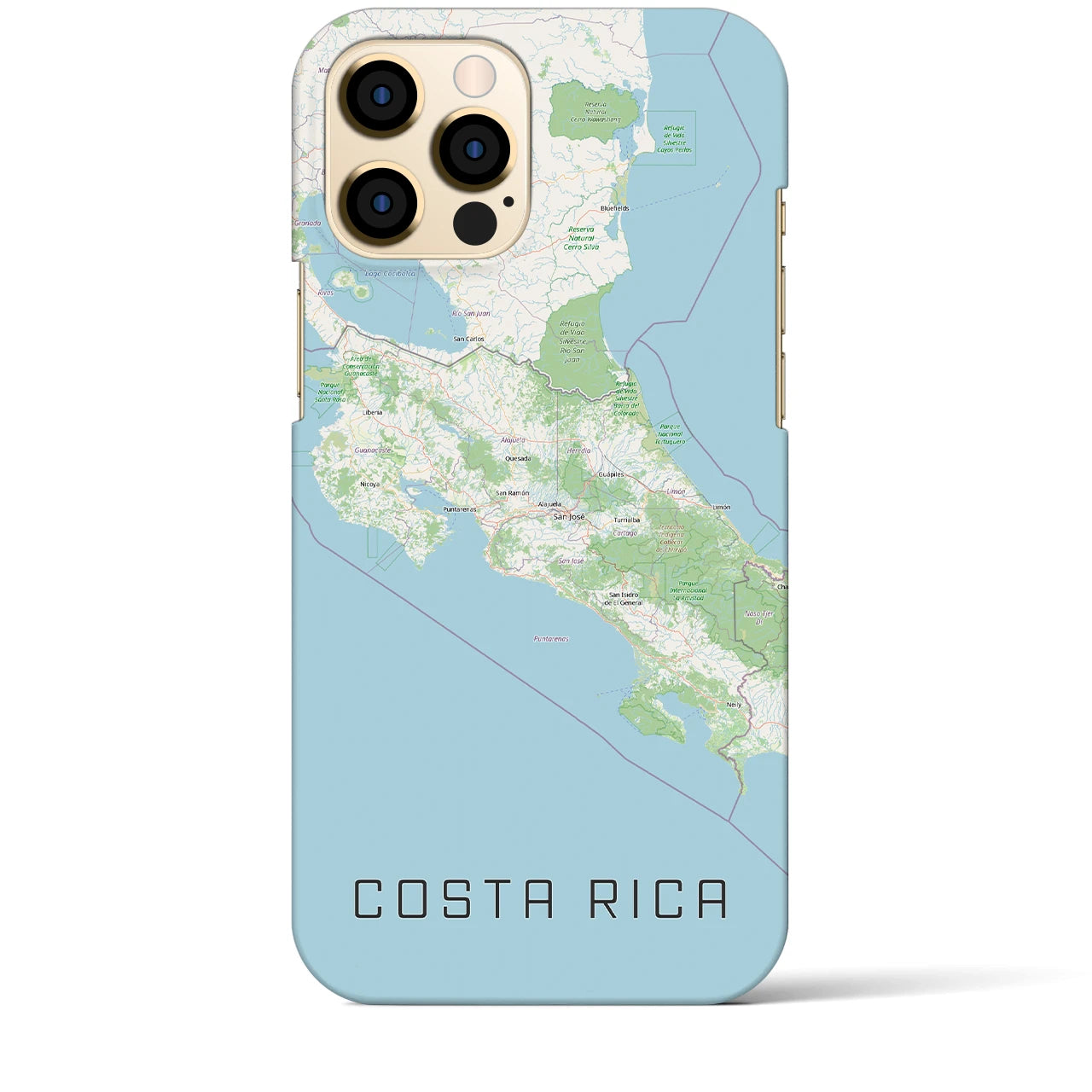 【コスタリカ】地図柄iPhoneケース(バックカバータイプ)