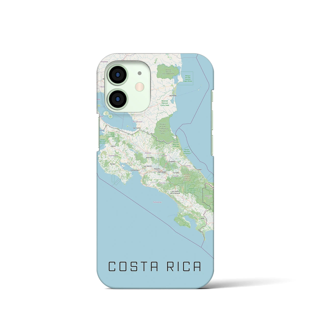 【コスタリカ】地図柄iPhoneケース(バックカバータイプ)
