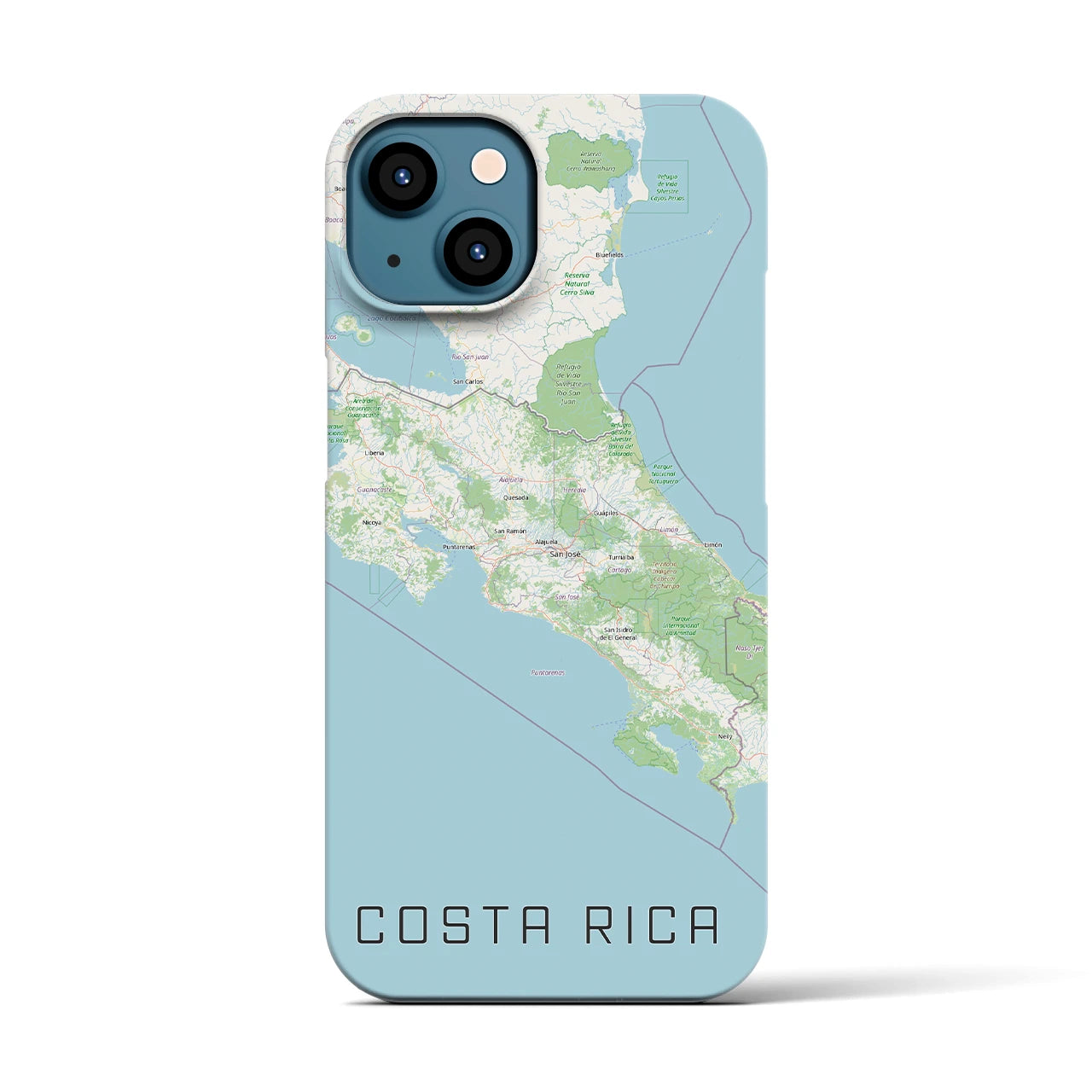 【コスタリカ】地図柄iPhoneケース(バックカバータイプ)