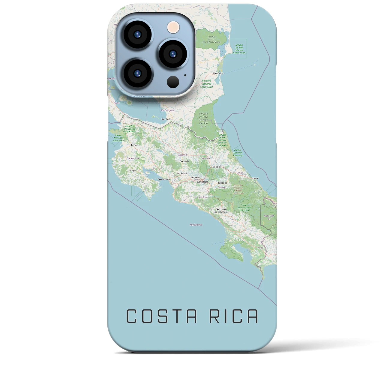 【コスタリカ】地図柄iPhoneケース(バックカバータイプ)