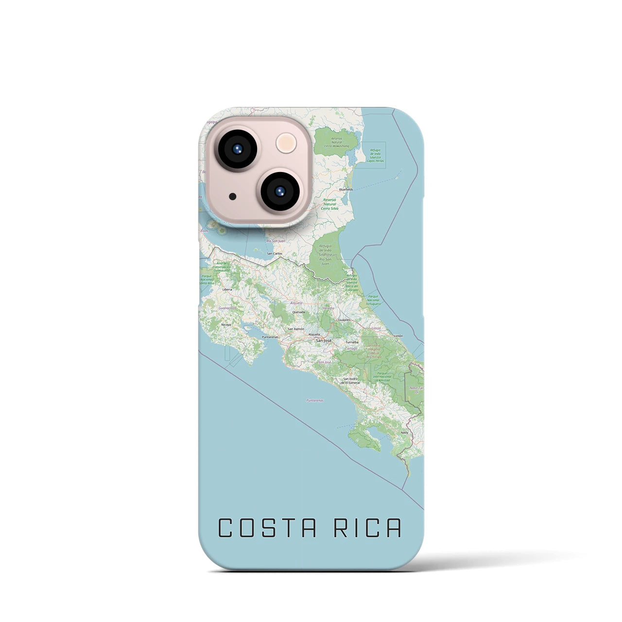 【コスタリカ】地図柄iPhoneケース(バックカバータイプ)