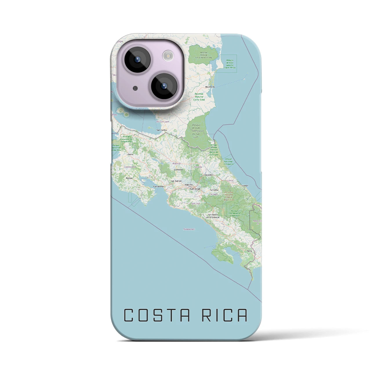 【コスタリカ】地図柄iPhoneケース(バックカバータイプ)