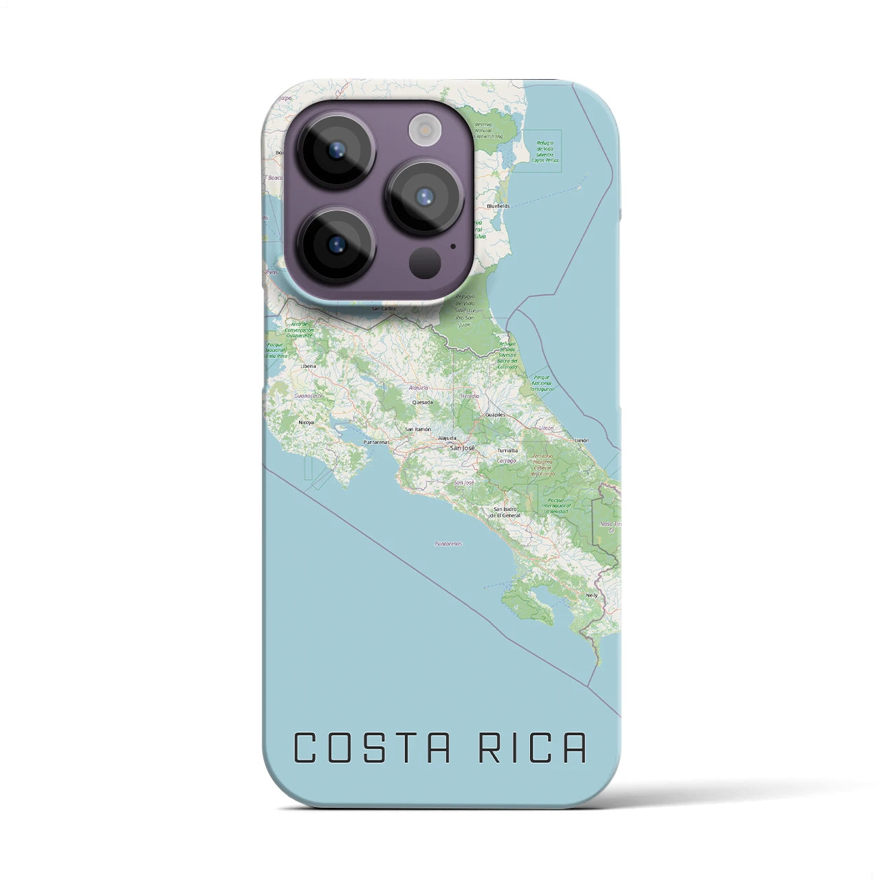 【コスタリカ】地図柄iPhoneケース(バックカバータイプ)