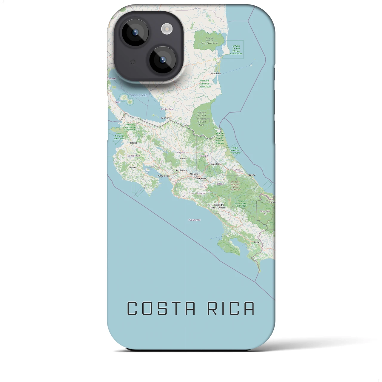 【コスタリカ】地図柄iPhoneケース(バックカバータイプ)