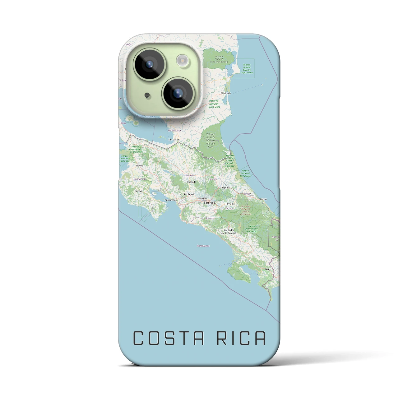 【コスタリカ】地図柄iPhoneケース(バックカバータイプ)