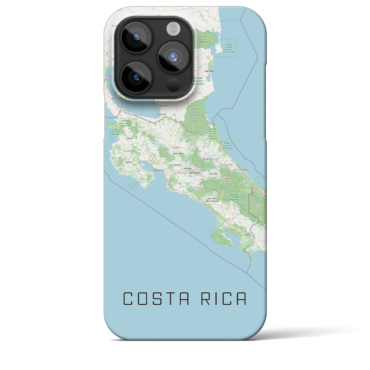 【コスタリカ】地図柄iPhoneケース(バックカバータイプ)