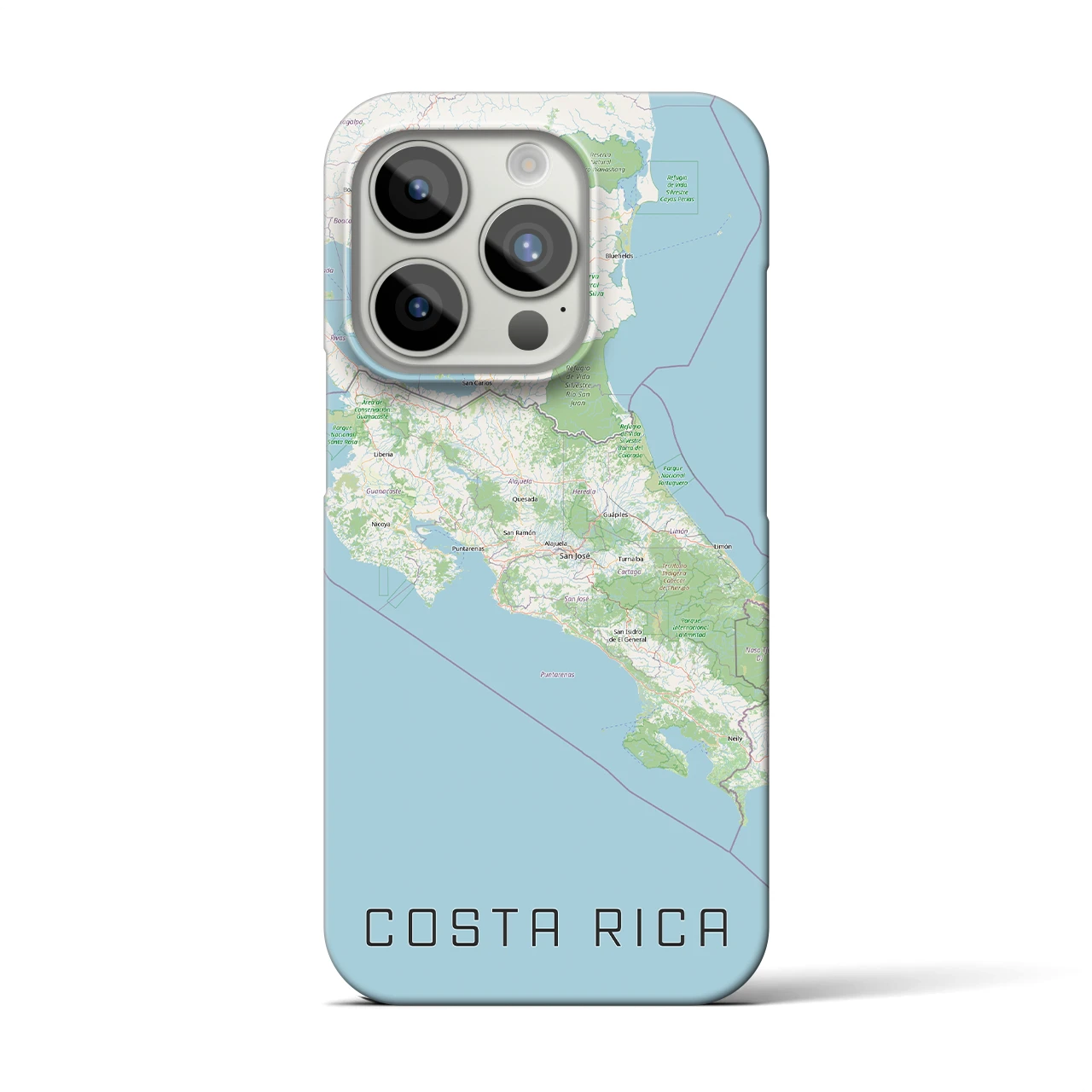 【コスタリカ】地図柄iPhoneケース(バックカバータイプ)